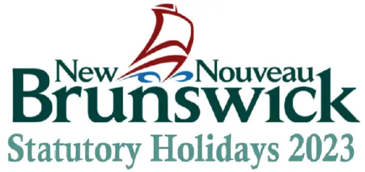 New Brunswick Statutory Holidays 2023